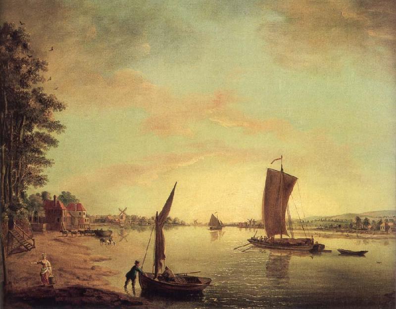 Francis Swaine Scene on the Thames oil painting image
